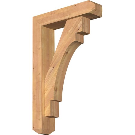 Merced Craftsman Smooth Bracket W/ Offset Brace, Western Red Cedar, 5 1/2W X 22D X 34H